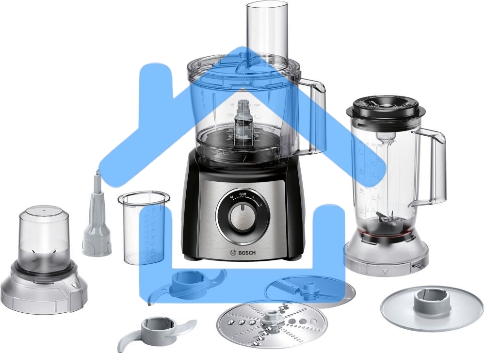 Кухонный комбайн Bosch MCM3501M 800 Вт, Скорости: 2, Блендер 1 л, Чаша 2.3 л, черный/серебристый