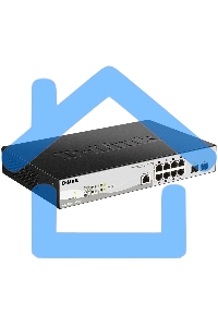 Коммутатор D-Link DGS-1210-10P/ME/B1A Управляемый 2 уровня с 8 портами 10/100/1000Base-T с поддержкой PoE и 2 портами 1000Base-X SFP