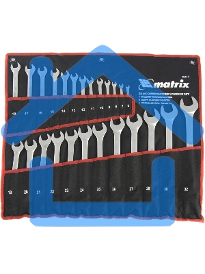 Набор ключей комбинированных Matrix, 6 - 32 мм, 25шт., CrV, матовый хром