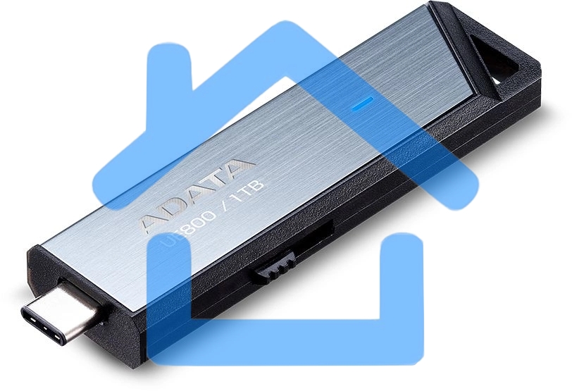 Флешка USB ADATA Elite UE800 (AELI-UE800-1T-CSG), 1Tb, Type-C USB 3.2, R/W 1000/1000, серебристый