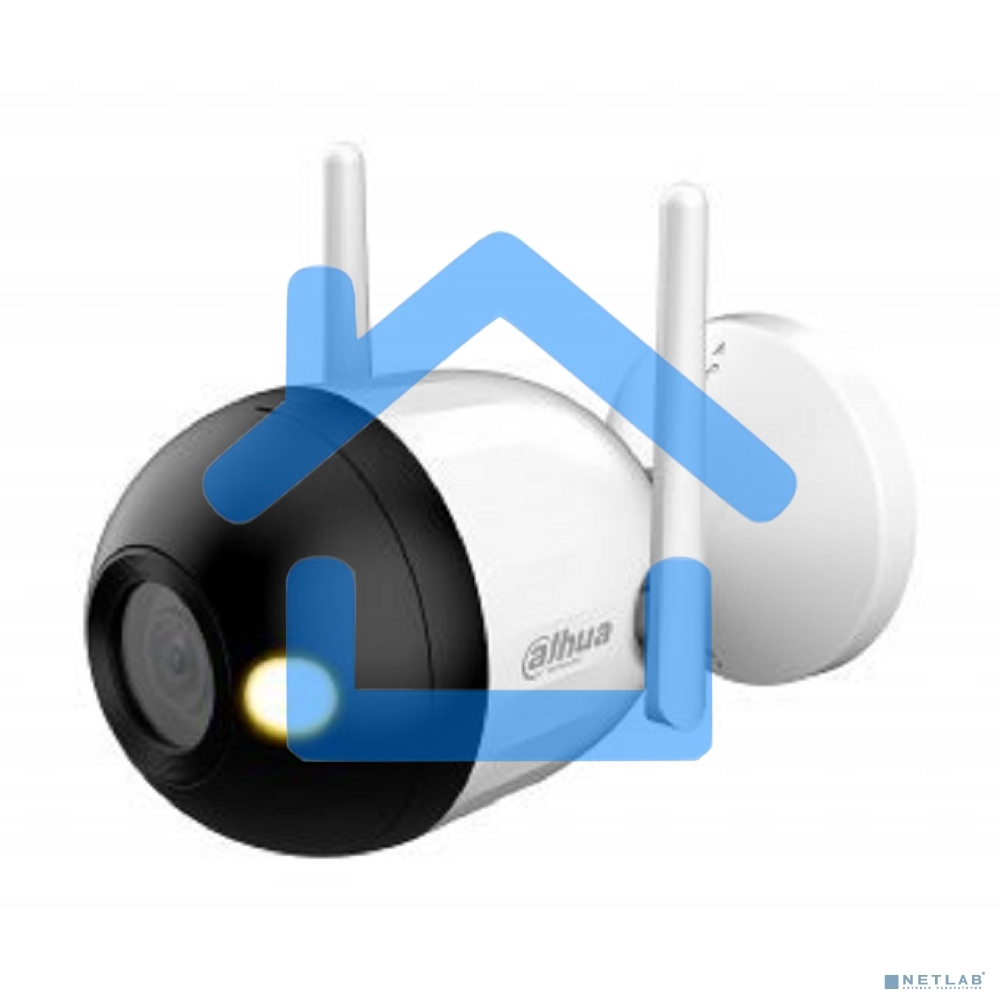 Уличная цилиндрическая IP-видеокамера DAHUA DH-IPC-F2CP-PV-0280B Smart Dual Light 2Мп, 1/3” CMOS, объектив 2.8мм, видеоаналитика, ИК 30м, LED 30м, микрофон, динамик, Wi-Fi 2.4ГГц, IP67, металл пластик