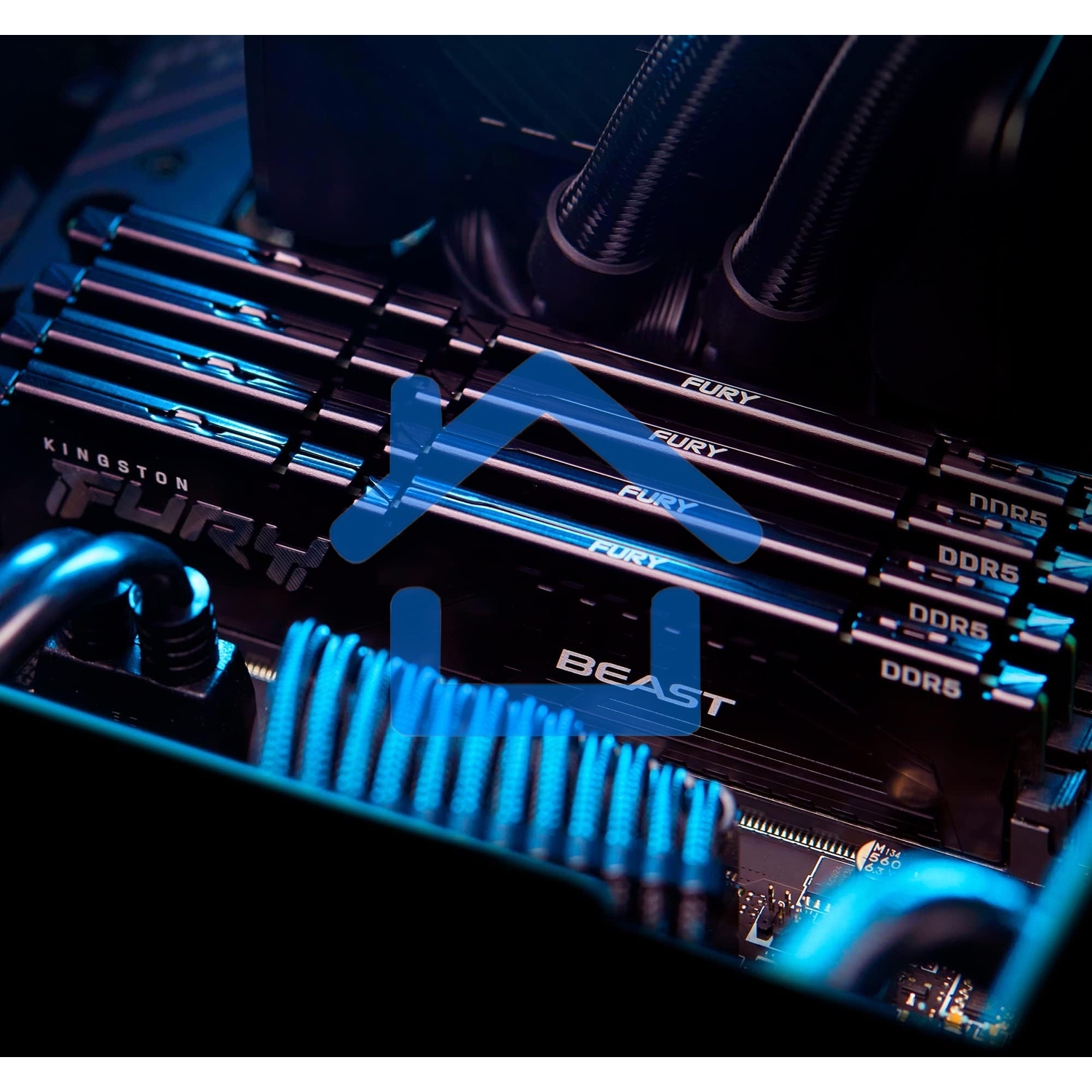 Оперативная память Kingston Fury Beast, DDR5, 32Gb (2x16Gb), 6800MHz, CL34, DIMM, радиатор, черный