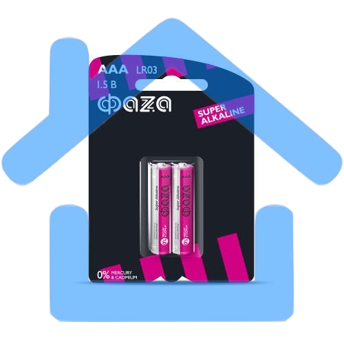 Элемент питания алкалиновый LR03 Super Alkaline BL-2 (уп.2шт) ФАZА 4897062858474, 1.5 В