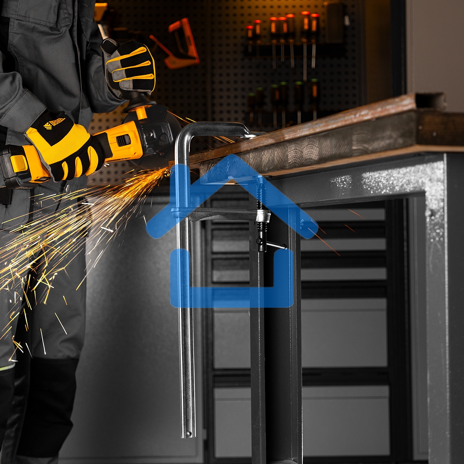 Струбцина Denzel F-образная, 100x400 мм, кованая