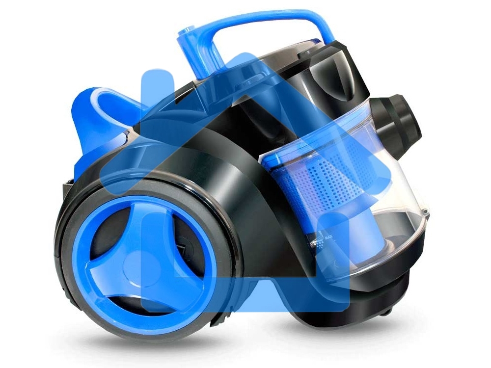 Пылесос Ginzzu VS420, 1700/275 Вт., без мешка, циклонный фильтр, черный/синий