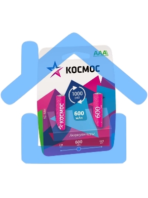 Аккумулятор R03 Ni-MH 600мА.ч Космос KOCR03NIMH(600MAH)