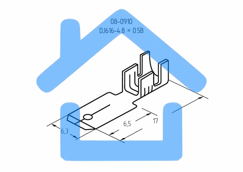 Клемма плоская штекер 4.8 мм 0,5-1.5 мм² (РП-п 1.5-(4.8)) Rexant