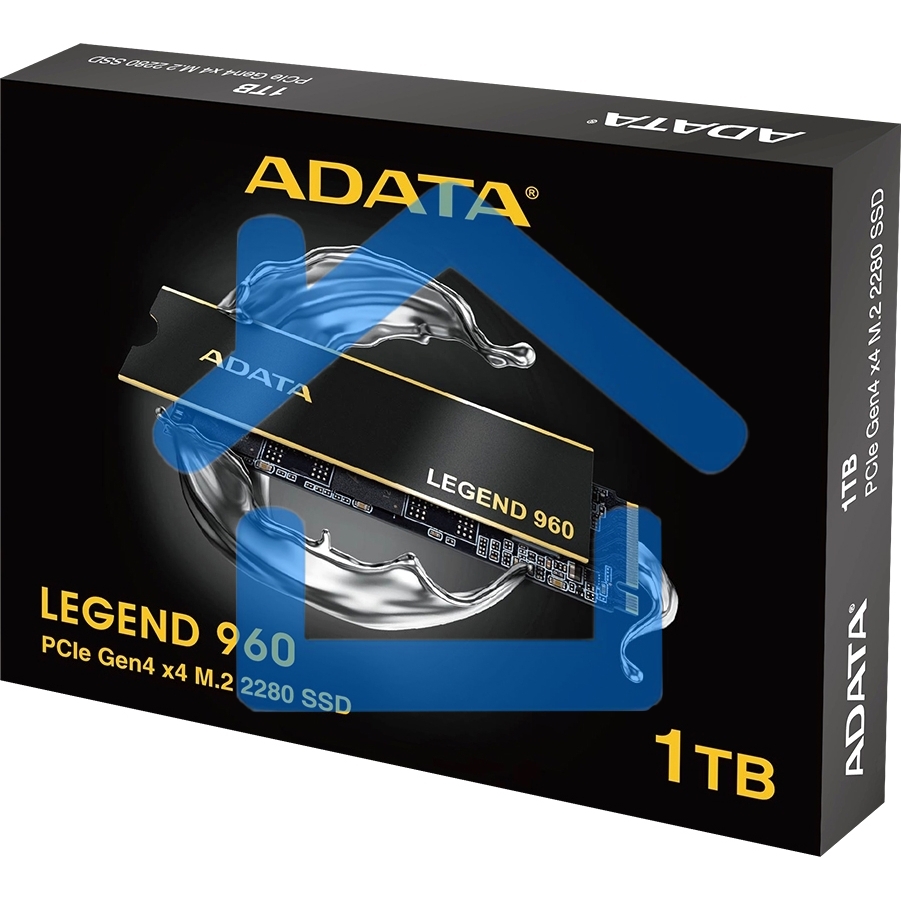 Накопитель SSD ADATA LEGEND 960, 1Tb, PCIe 4.0 x4, M.2 2280, NVMe, R/W 7400/6000, с радиатором