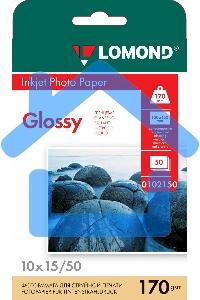 Фотобумага LOMOND односторонняя, глянцевая, A6 / 170гр./ 50 листов