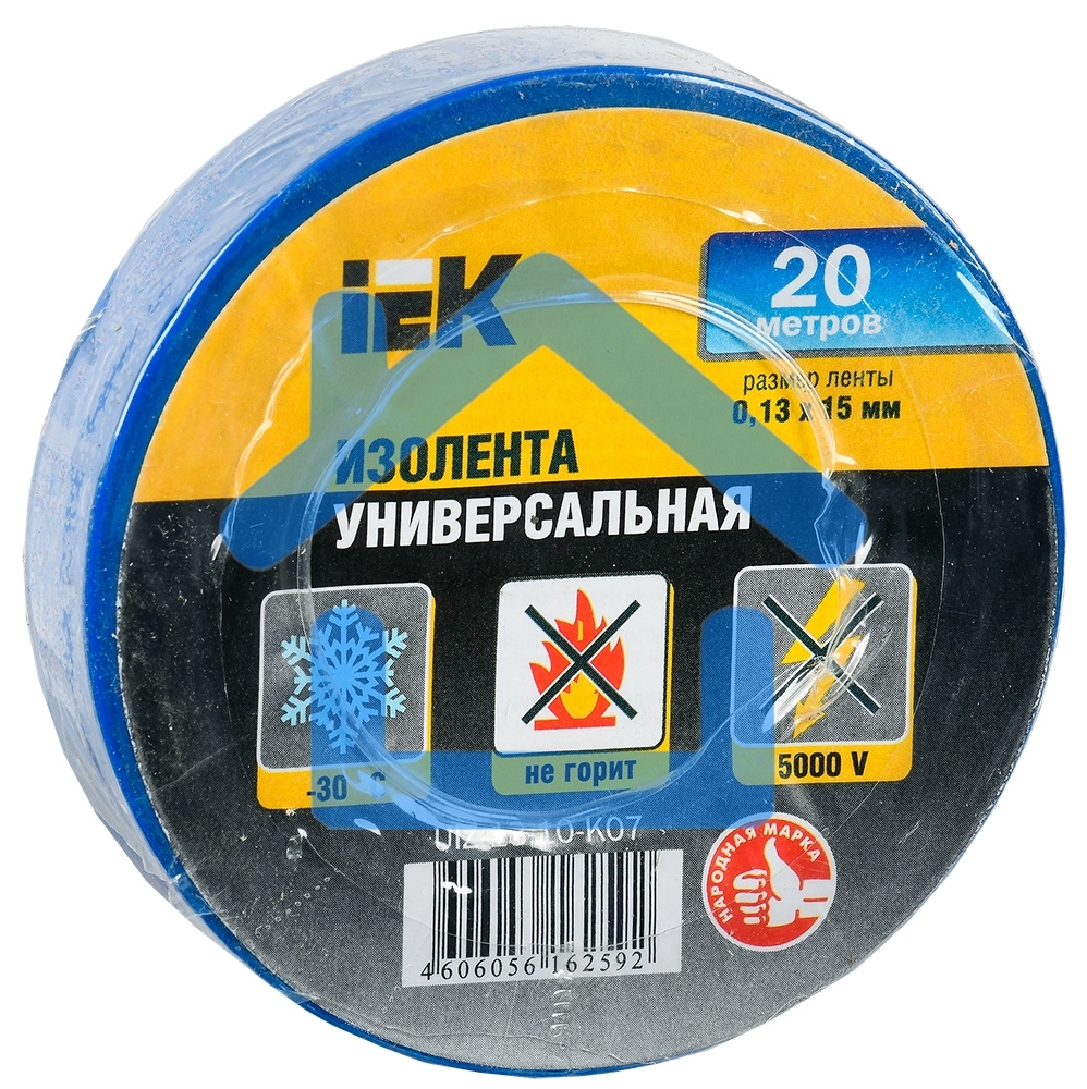 Изолента Iek UIZ-13-10-K07 0,13х15 мм синяя 20 метров ИЭК