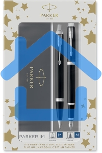 Набор ручек Parker IM Core FK221 (CW2093215) черный CT сталь нержавеющая, подарочная коробка ручка перьевая, ручка шариковая