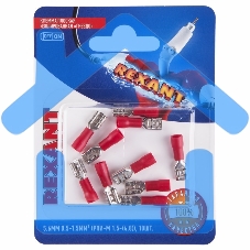 Клемма плоская Rexant, изолированная гнездо - 5.6 мм, 0.5-1.5мм², (РПи-м 1.5-(4.8) / РПИм 1,25-5-0,8 / FDD1.25-187(8)), в упак. 10 шт.