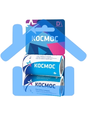 Элемент питания солевой D/R20 (блист.2шт) Космос KOCR202BL