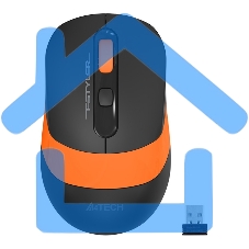 Мышь беспроводная A4Tech Fstyler FG10S черный/оранжевый, 2000 dpi, радиоканал, USB, кнопки - 4