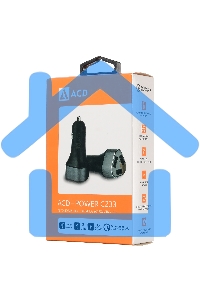 Автомобильное зарядное устройство ACD ACD-C233-X3B черный 23Вт, 3xUSB 1QC+2Smart, 3.6~12В, 3А RTL