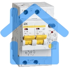 Выключатель автоматический дифференциального тока Iek MAD12-2-016-C-030 АД12М 2Р С16 30мА ИЭК