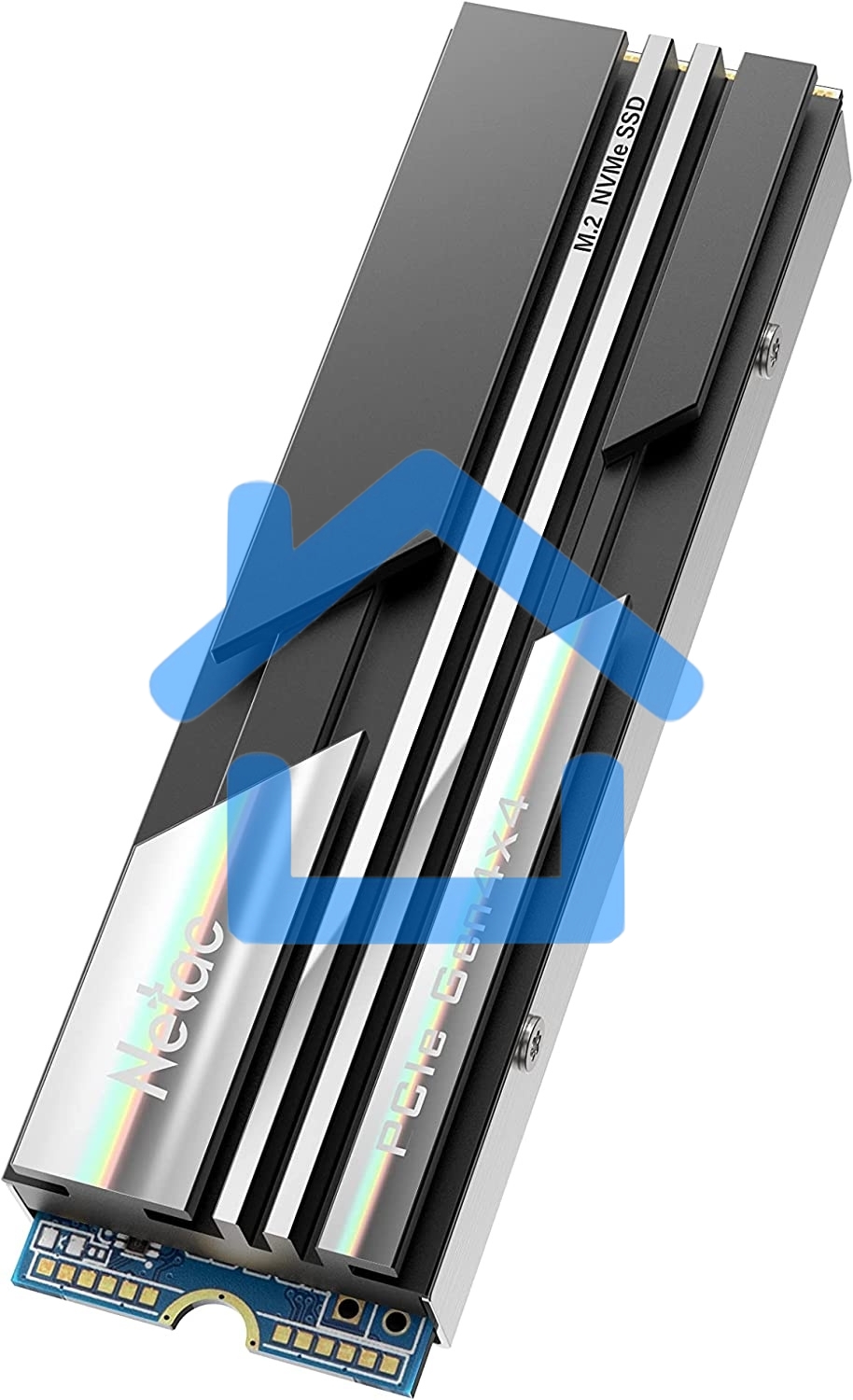 Накопитель SSD Netac NV5000, 500Gb, M.2 2280, PCIe 4.0 x4, NVMe, R/W 5000/2500, с радиатором