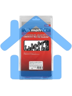 Набор сверл Matrix по металлу 1-10мм hss 19шт метал. коробка цил. хвостовик