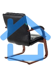 Кресло офисное Бюрократ T-9927WALNUT-AV черный, кожа, полозья дерево