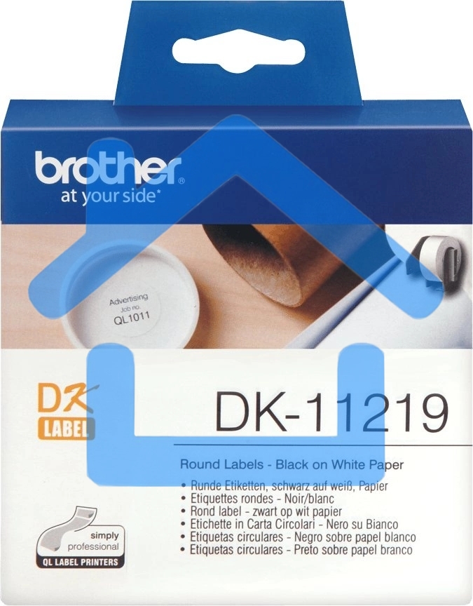 Картридж ленточный Brother DK11219 12 мм, черный шрифт, белый фон, для BROTHER QL-5X0, QL-7X00, QL-8X0, QL-10X0, QL-1X10