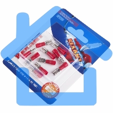 Клемма плоская Rexant, изолированная гнездо - 5.6 мм, 0.5-1.5мм², (РПи-м 1.5-(4.8) / РПИм 1,25-5-0,8 / FDD1.25-187(8)), в упак. 10 шт.