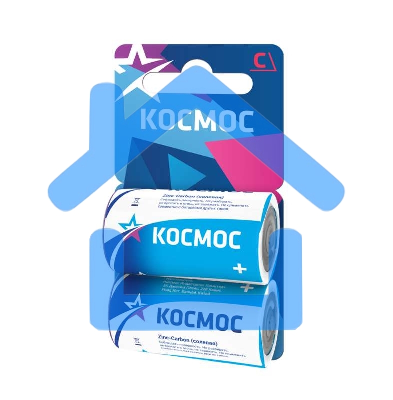 Элемент питания солевой C/R14 (блист.2шт) КОСМОС KOCR142BL