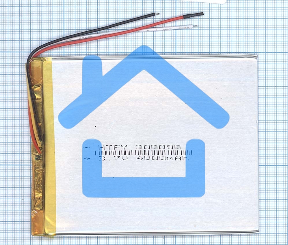 Аккумулятор Li-Pol (батарея) 3*80*98мм 3pin 3.7V/4000mAh