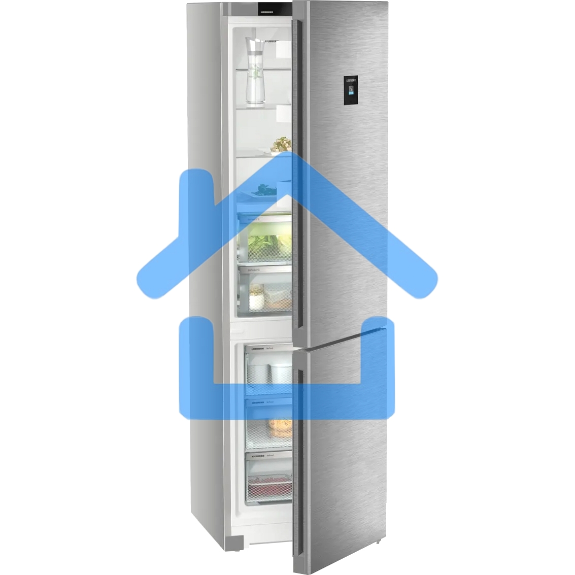 Холодильник Liebherr CBNsdc 573i-22 серебристый двухкамерный 266/94л морозилка снизу, No Frost