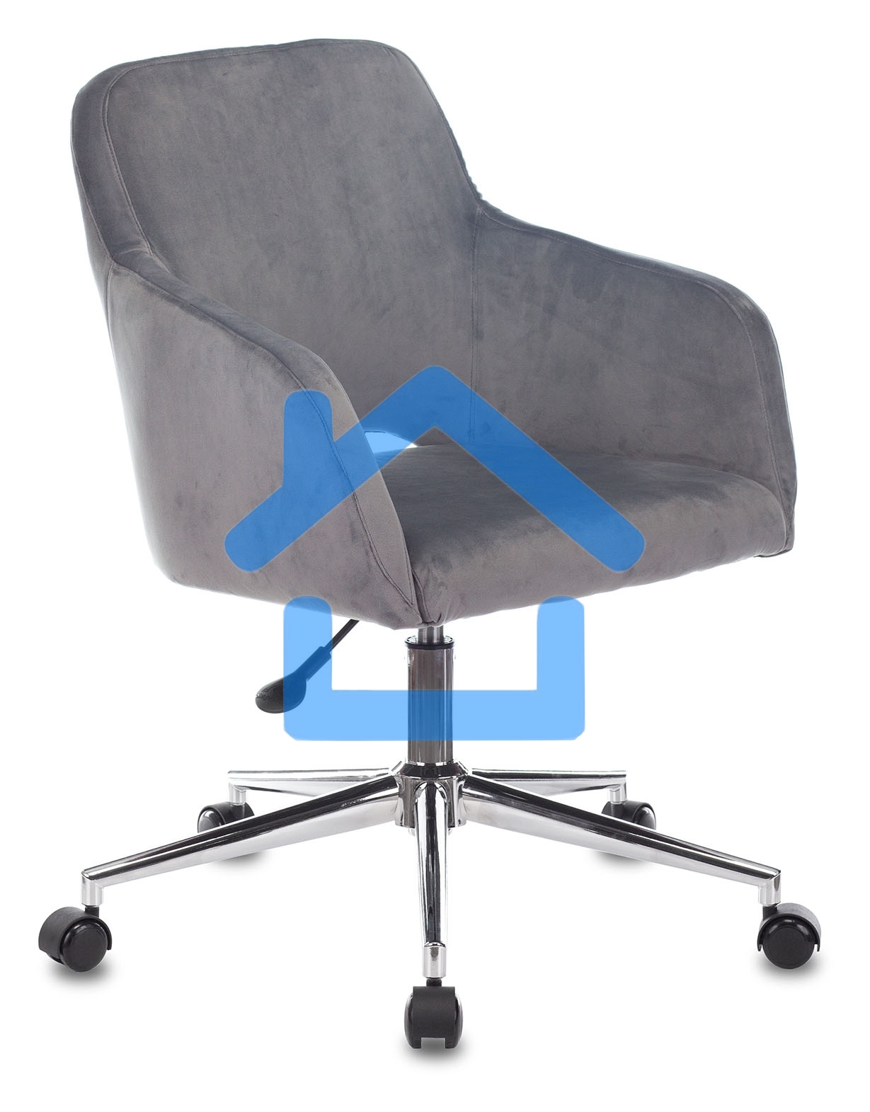 Кресло офисное Бюрократ CH-380SL серая жемчужина Italia 26, крестовина металл хром