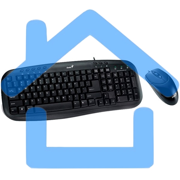 Комплект клавиатура + мышь проводной Genius KM-200 / Оптическая мышь, 3 кнопки, 1000 DPI / Совместима с Windows 7, 8, 8.1, 10 / Mac. OS X 10.8 и позднее / Кабель 1.5м / Цвет : черный