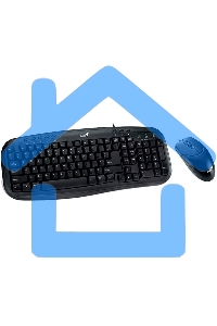 Комплект клавиатура + мышь проводной Genius KM-200 / Оптическая мышь, 3 кнопки, 1000 DPI / Совместима с Windows 7, 8, 8.1, 10 / Mac. OS X 10.8 и позднее / Кабель 1.5м / Цвет : черный