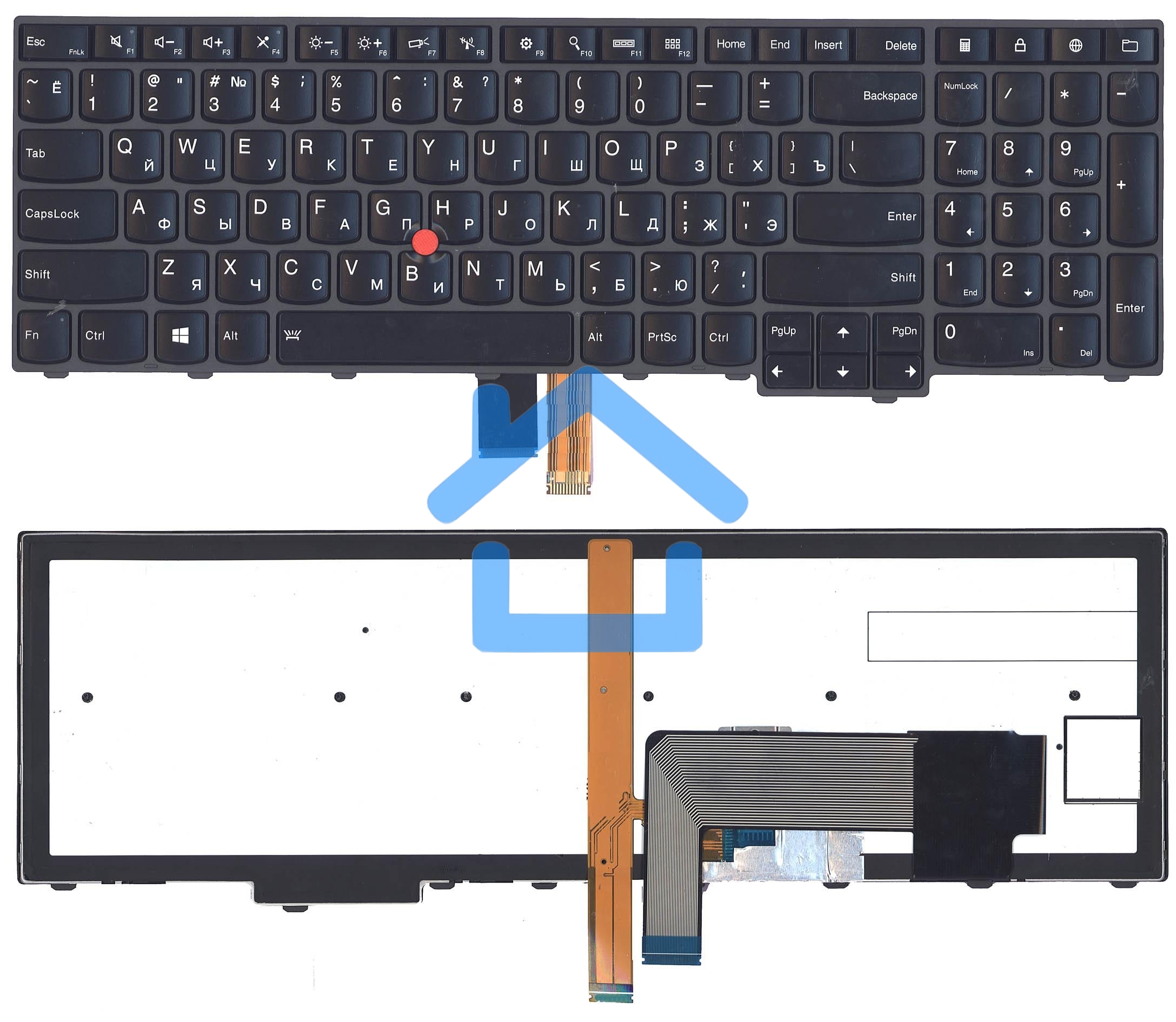 Клавиатура для ноутбука Lenovo ThinkPad Edge E531 E540 черная с подсветкой
