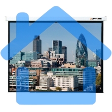 Экран с электроприводом Lumien Master Control 203x203 см Matte White FiberGlass черн. кайма по периметру