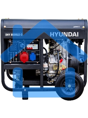 Электрогенератор дизельный Hyundai DHY 8000LE-3, 6.5 кВт, 79 дБ, 111 кг