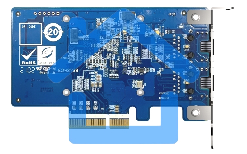 Сетевая карта QNAP QXG-10G2T-X710 LAN Expansion Card, PCIe Gen 3, Two 10GbE (10G / 5G / 2.5G / 1G / 100M)) Ports with SR-IOV and iSCSI, Block-based, Supports Multiple Virtual Disk Modes