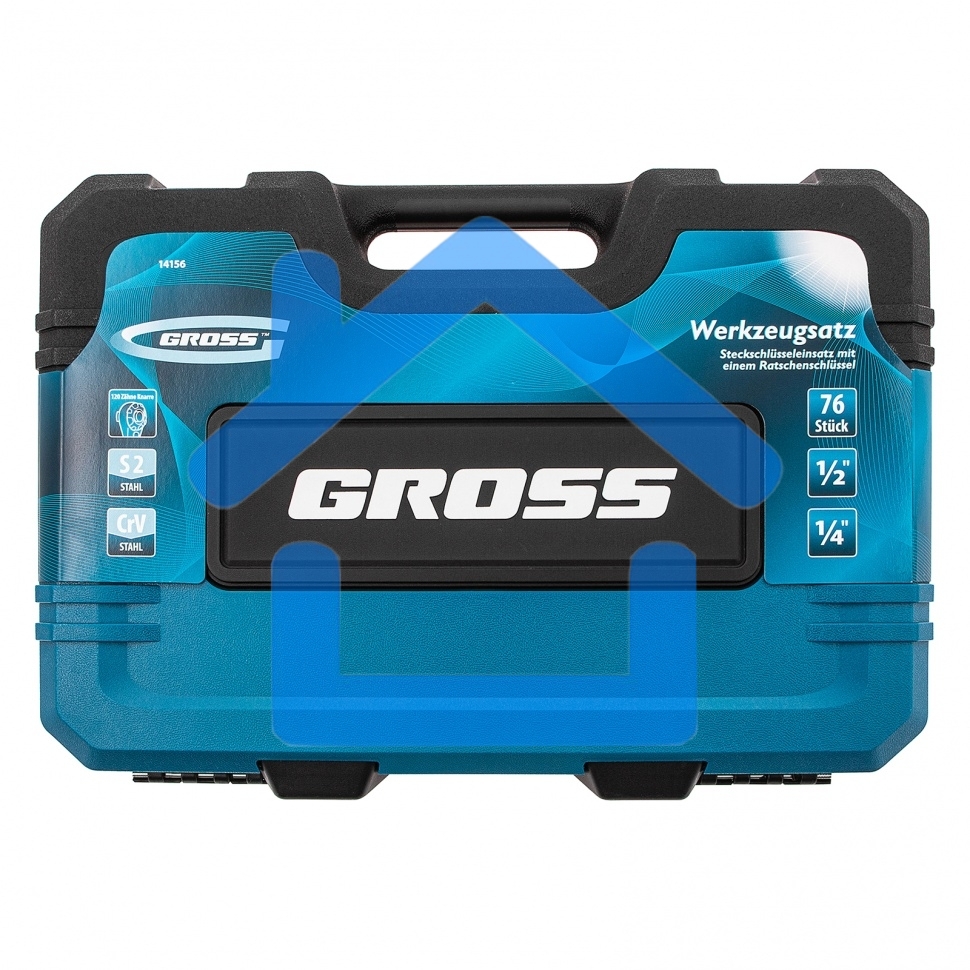 Набор инструментов 76 предметов, 120 зубьев, CrV1/4, 1/2