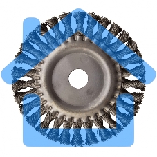 Щетка для УШМ Denzel 150 мм, Плоская, крученая нержавеющая проволока 0,5мм 746343