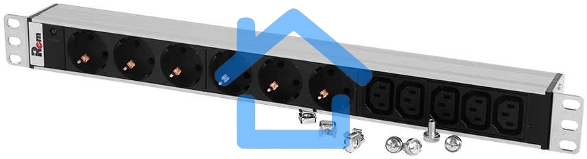 Блок распределения питания ЦМО R-10-6S-5C13-I-440-Z гор.размещ. 5xC13 6xSchuko базовые 10A без вилки