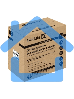 Источник бесперебойного питания On-line ExeGate PowerExpert TL-3000.72V.LCD.AVR.3SH.USB.RS232.SNMP 3000VA/3000W, On-Line, PF=1, LCD, 3*Schuko, RS232, USB, SNMP-slot, встроенные батареи 12V 7.2Ah - 6шт, возможность подключения до 4 внешних батарейных блоко