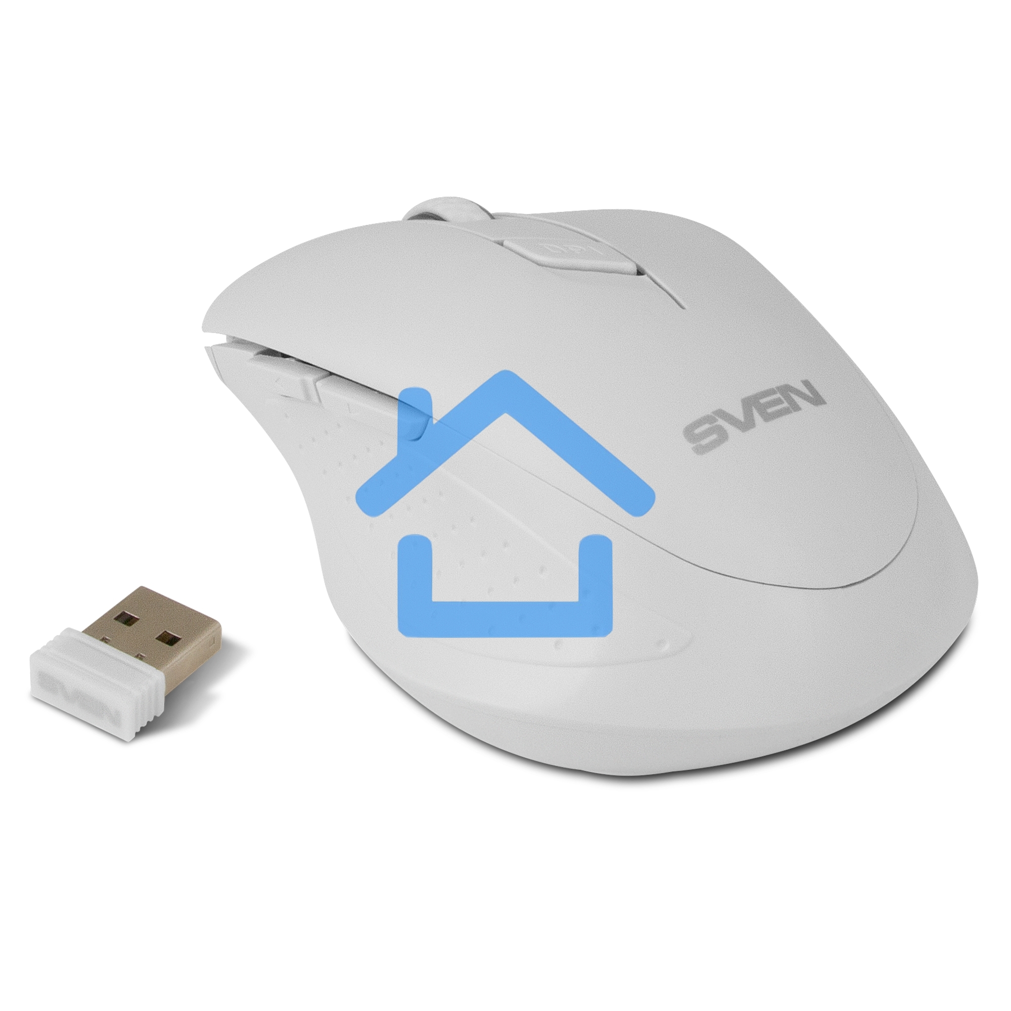 Мышь беспроводная SVEN RX-425W белый, 1600 dpi, радиоканал, USB, кнопки - 6