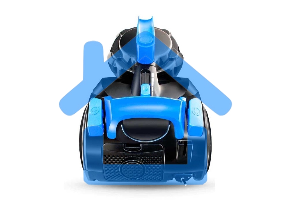 Пылесос Ginzzu VS420, 1700/275 Вт., без мешка, циклонный фильтр, черный/синий