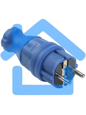 Вилка прямая ОМЕГА ВБп3-1-0м IP44 каучук син. ИЭК PKR01-016-2-K07