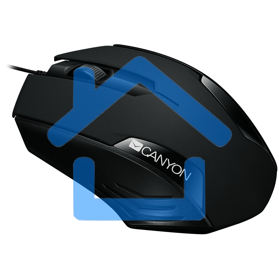 Мышь проводная Canyon CM-02 черный, 1000 dpi, USB, кнопки - 3