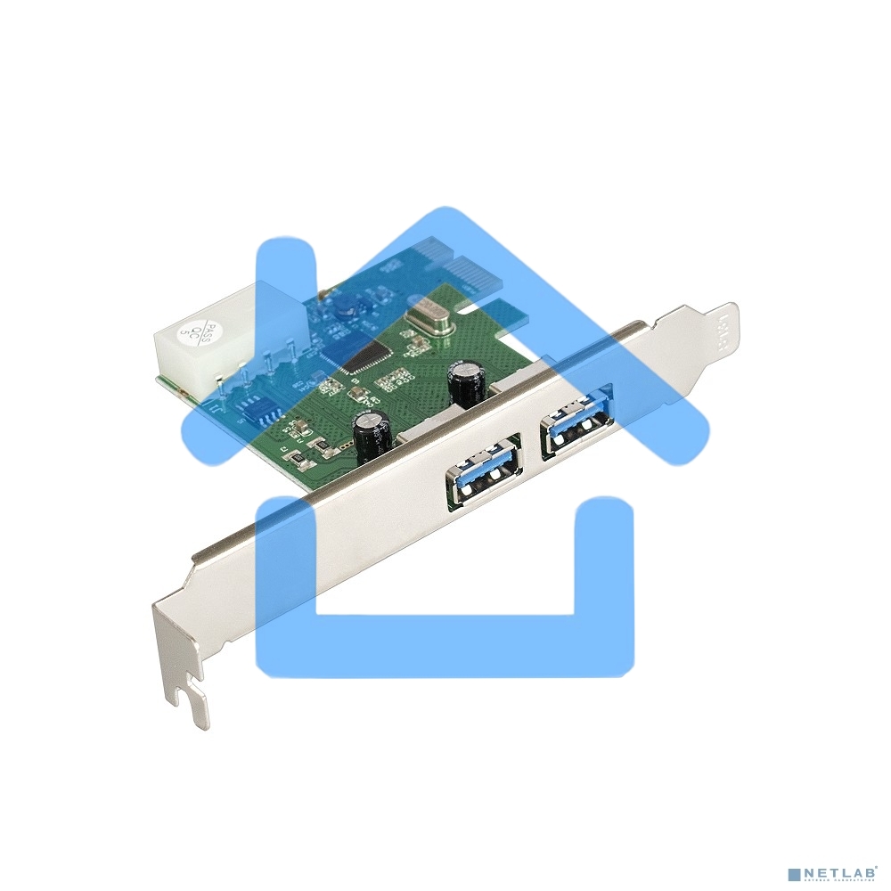 Контроллер ExeGate EXE-319 PCI-E 2.0, 2*USB 3.0 ext, разъем доп.питания (OEM)