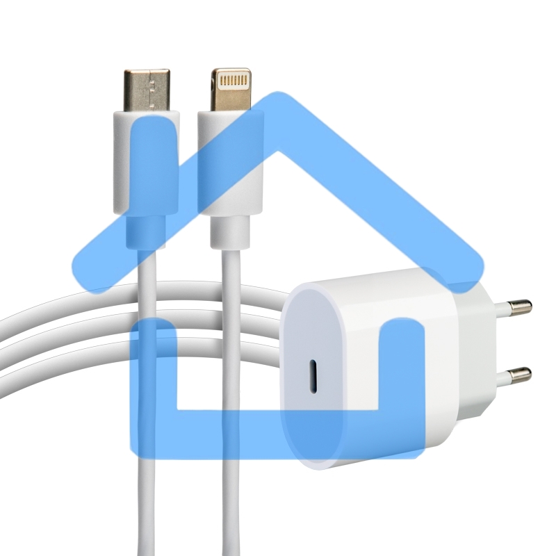 Сетевое зарядное устройство Rexant USB-C, 20Вт в комплекте с кабелем USB-C – Lightning