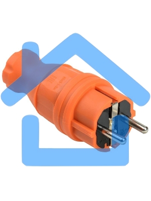 Вилка прямая ОМЕГА ВБп3-1-0м IP44 каучук оранж. ИЭК PKR01-016-2-K09