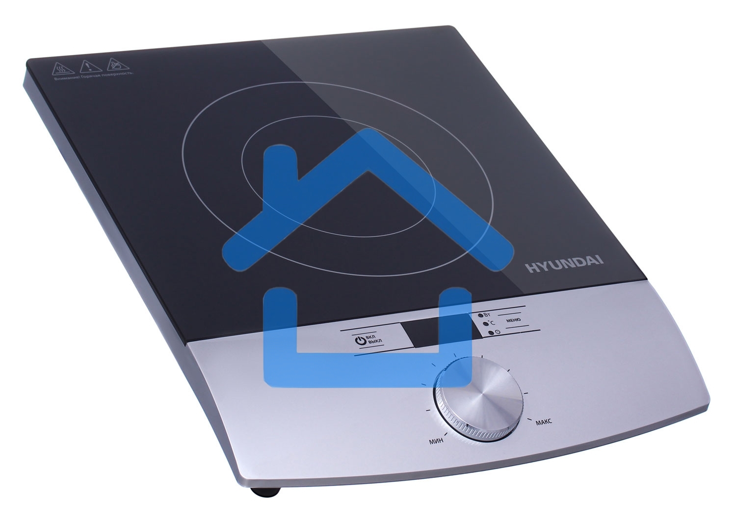 Электрическая плитка Hyundai HYC-0102 серебристый/черный стеклокерамика (настольная)