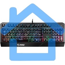 Клавиатура MSI VIGOR GK20 RU черный USB Multimedia for gamer LED (подставка для запястий)