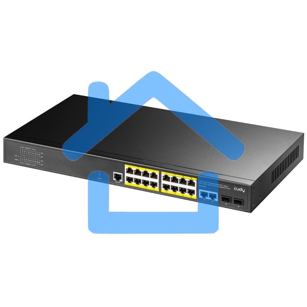 Коммутатор Cudy GS2018PS2-200W (L2) 16x1Гбит/с 2SFP 16PoE+ 200W управляемый