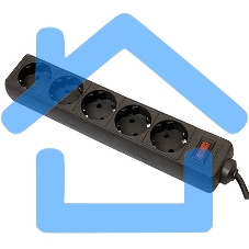 Сетевой фильтр Defender ES, 3.0м, 5 розеток, черный